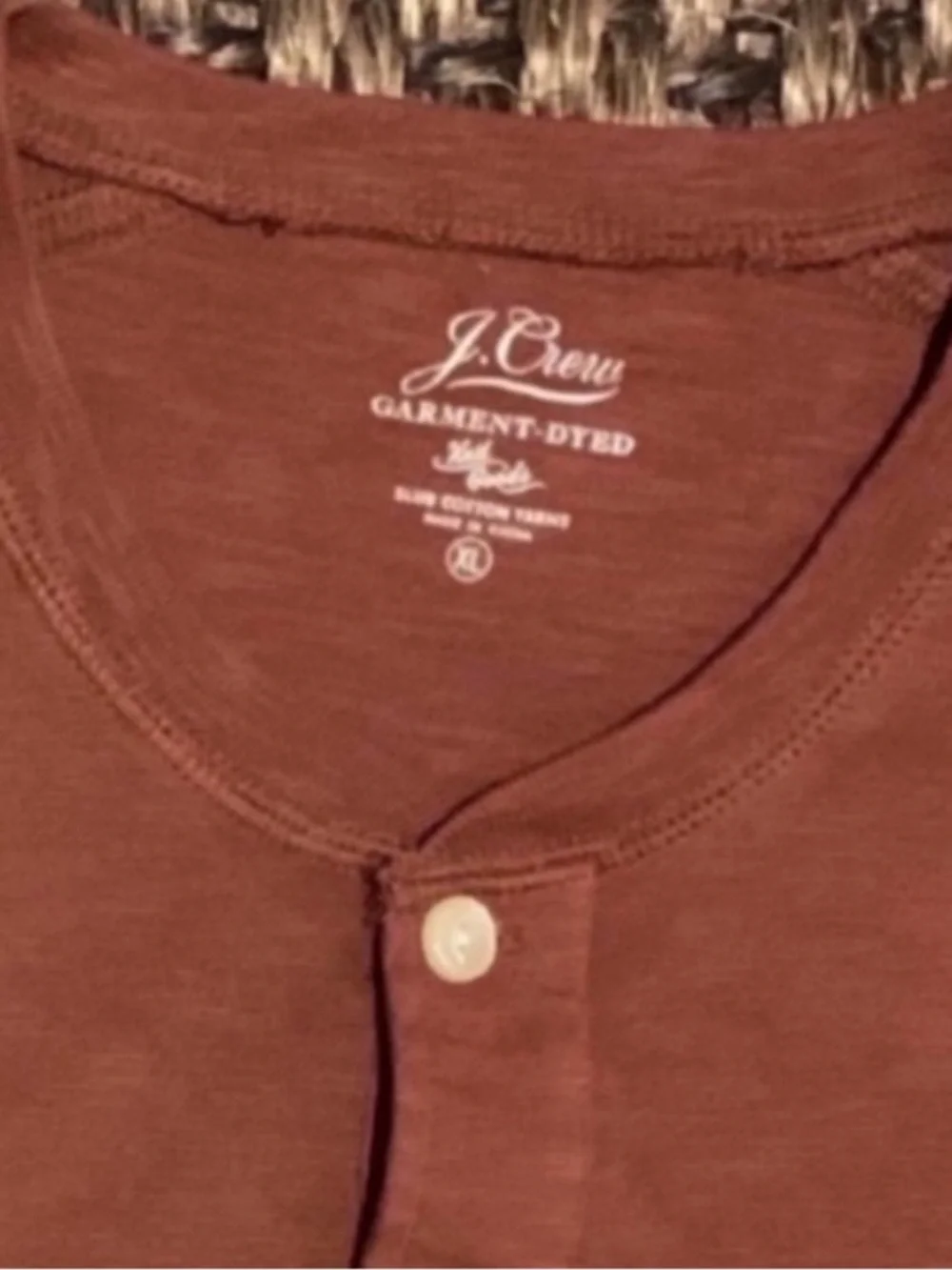 J. Crew Men's Long-Sleeve Henley in Rust